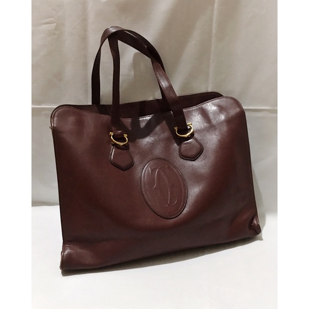 [ PRELOVED ] CARTIER Vintage Leather Tote Bag