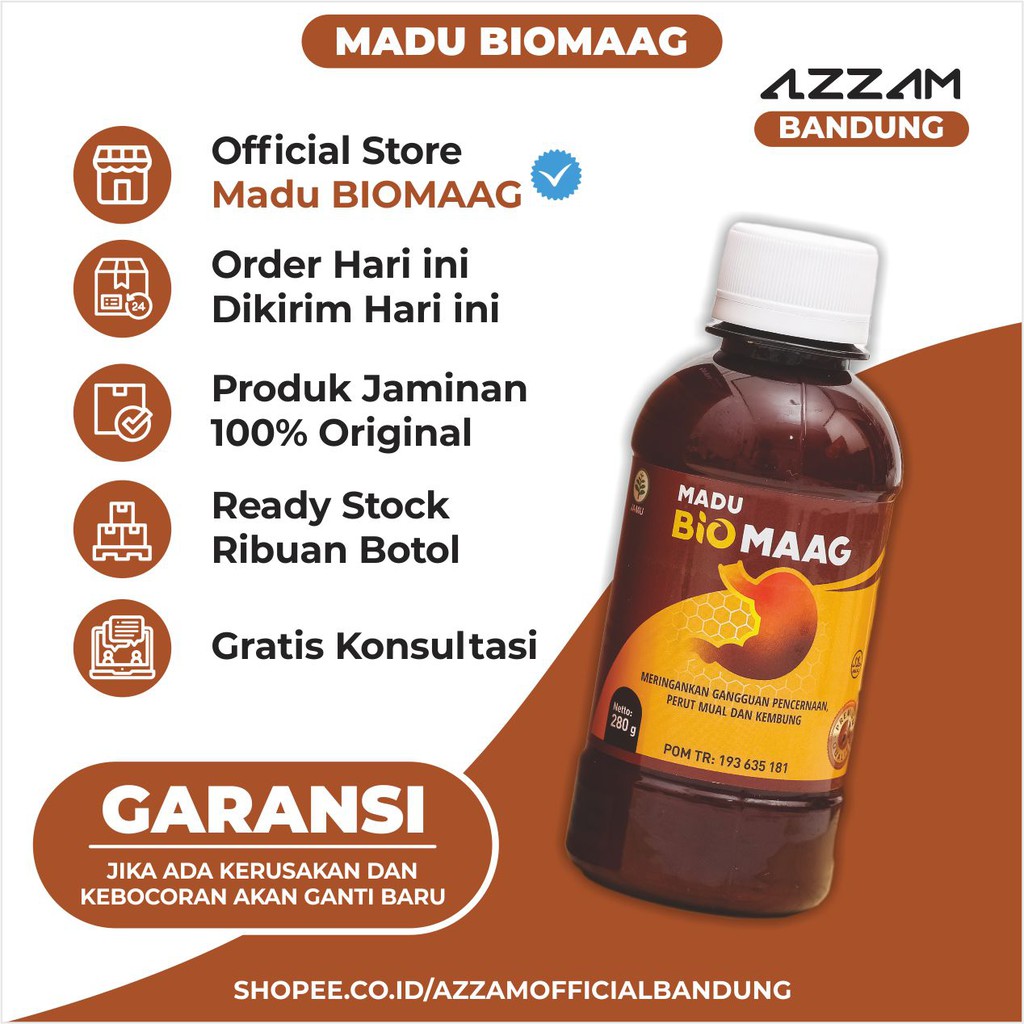 Madu Biomaag Original Obat Herbal Asam Lambung Maag Kronis Gerd Mual Madu Bio Maag Original