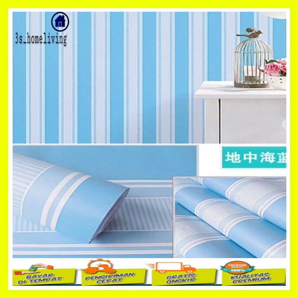 Wallpaper Dinding Salur Biru Wallpaper Salur Wallpaper Biru