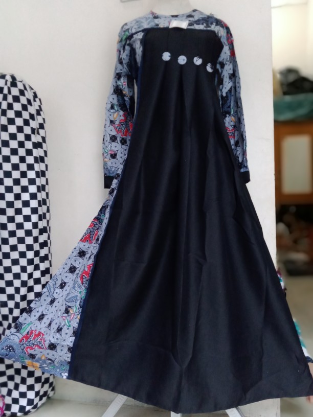 Batik Couple Gamis Kombinasi Batik Couple Ramadhan Batik Couple Hari Raya Gamis Modern