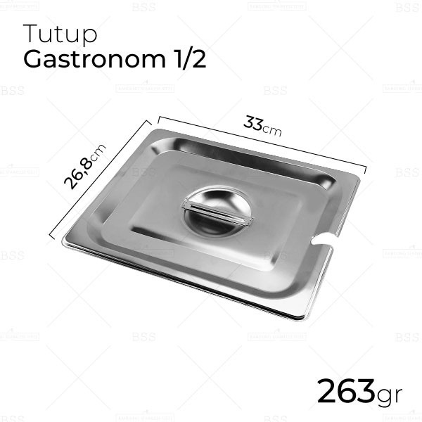 Tutup Food pan 1/2 wadah penyimpan panstainless steel gastronom