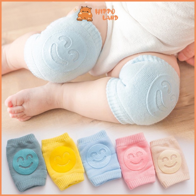 HIPPO LAND Pelindung Lutut Anak Bayi Anti Slip /Baby Kneepad / Knee Protector Kaos Kaki/Wajah tersenyum berlutut 109