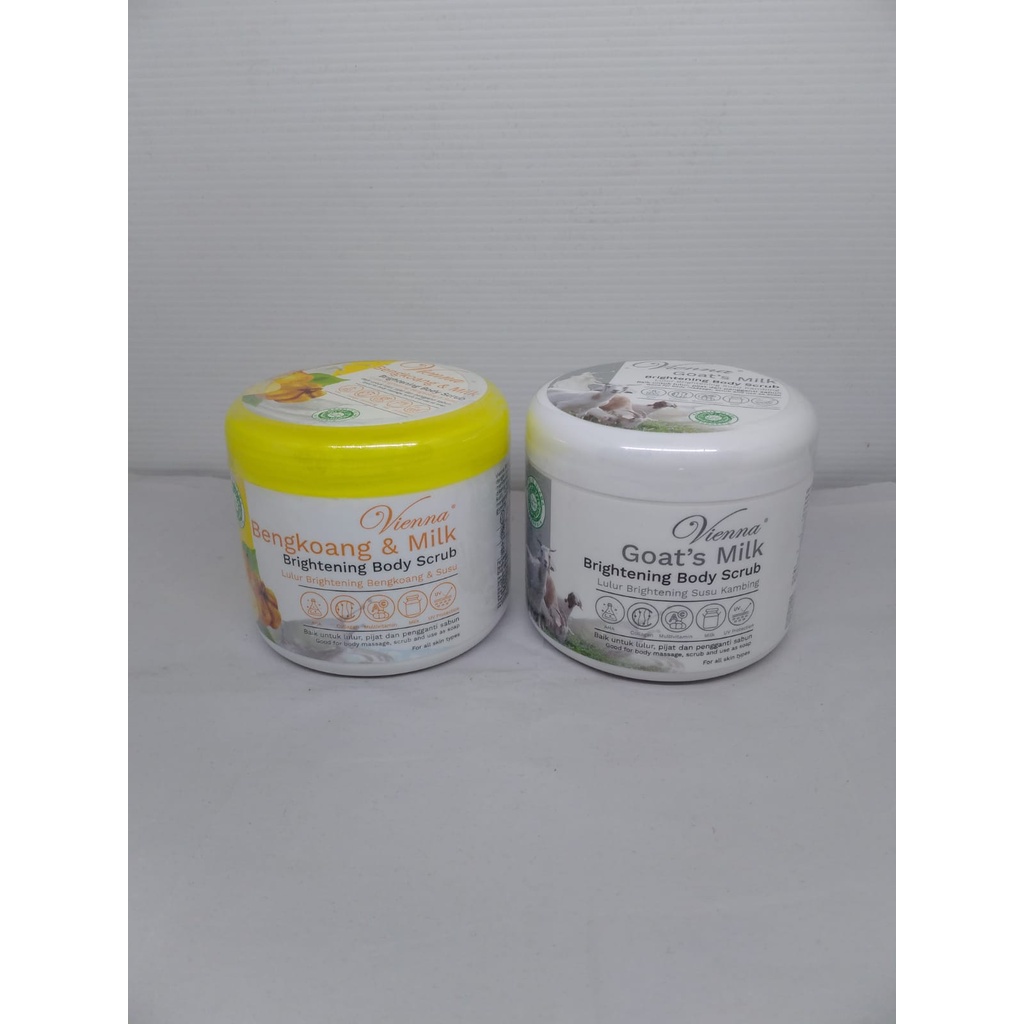 Vienna Brightening Body Scrub Original 250gr BPOM Mengangkat Sel Kulit Kering