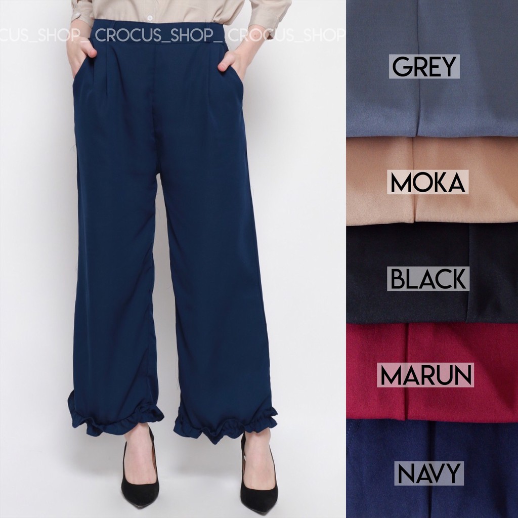 CS COCO Ruffle Pants SCUBA Kulot Shopee Indonesia CS COCO Ruffle Pants SCUBA Kulot Shopee Indonesia