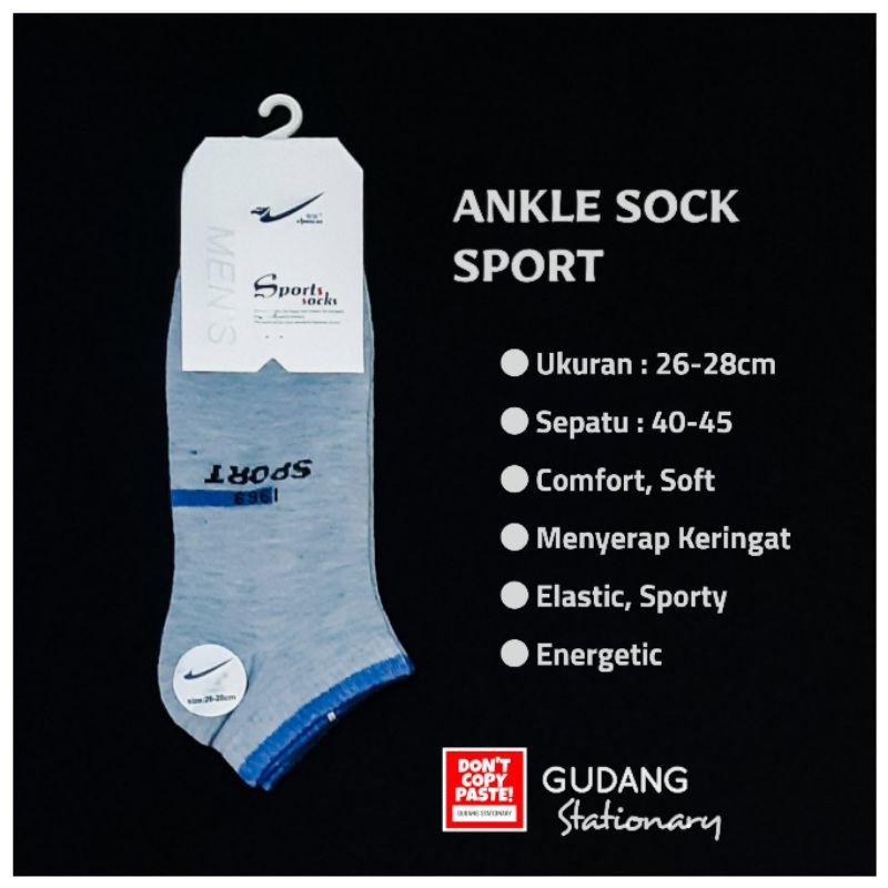 Kaos Kaki Ankle Sports Men's Socks