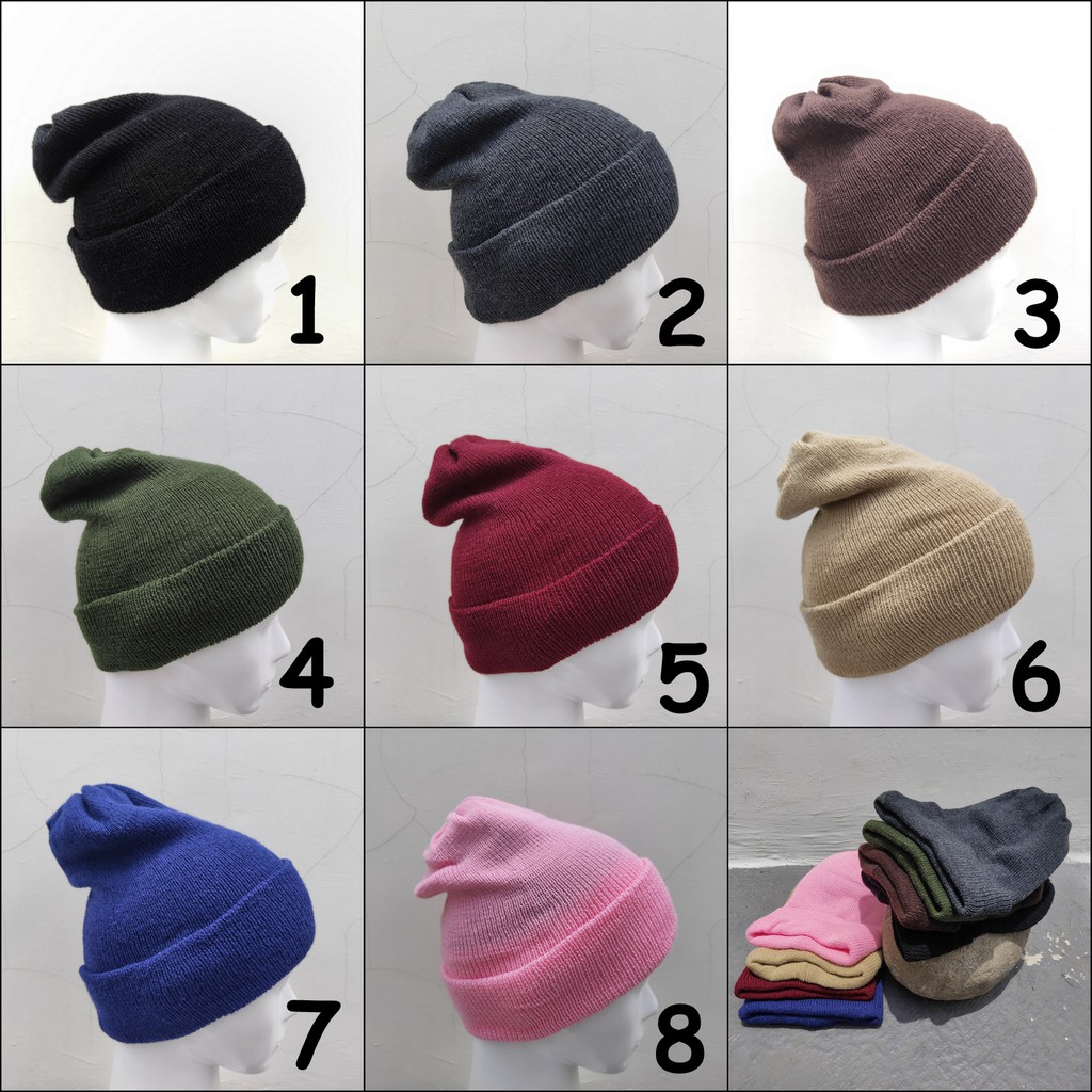 Kupluk beanie Rajut Tebal Polos allsize Dewasa RAFF-LIPAT