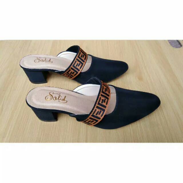 SEPATU SLOP FENDI HAK TAHU - SEPATU WANITA TERBARU IMPORT MURAH