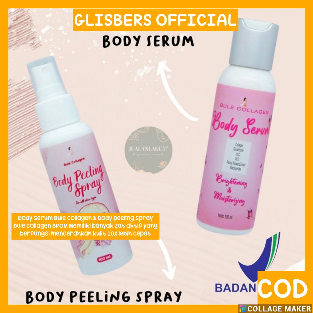 body serum Bule Collagen & body peeling spray bule collagen BPOM