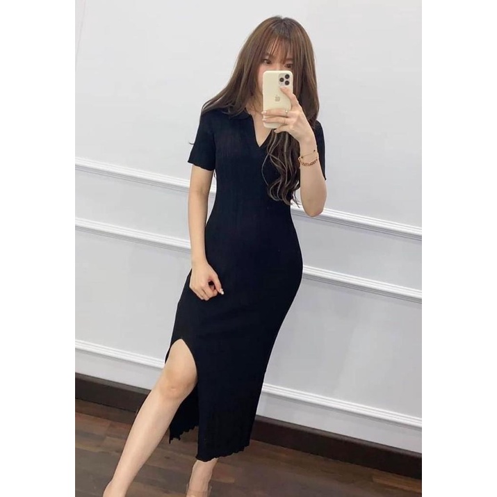 Toply shop Dres wanita  airini rajut premium / Korean dres  rajut bodycon