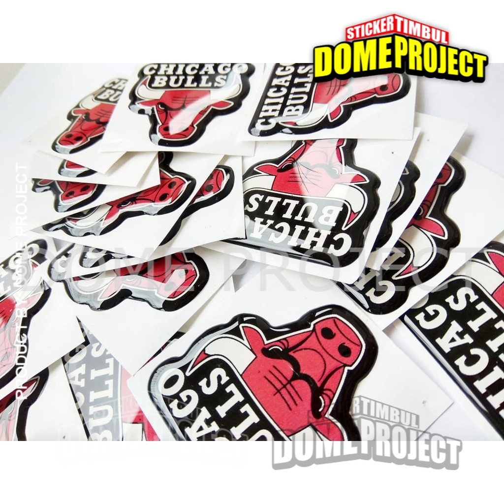 STIKER MOTOR TIMBUL EMBLEM CHICAGO BULLS LENTUR STIKER OUTDOOR AKSESORIS SEPEDA MOTOR