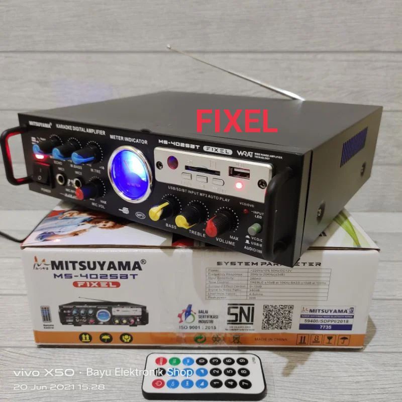 Power Amplifier Bloutooth FIXEL EQ Karaoke MITSUYAMA MS-4025BT Fixel