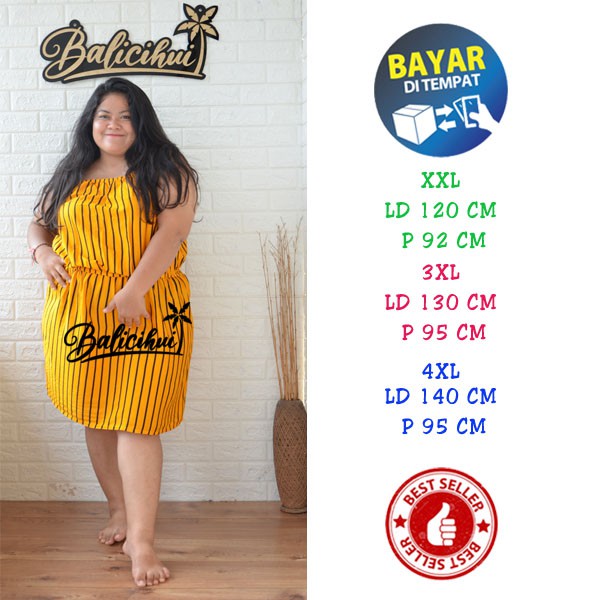 Balicihui Dress Bella Dress Jumbo Dress 4XL Halter Plus Size Big Size Dress jumbo Wanita