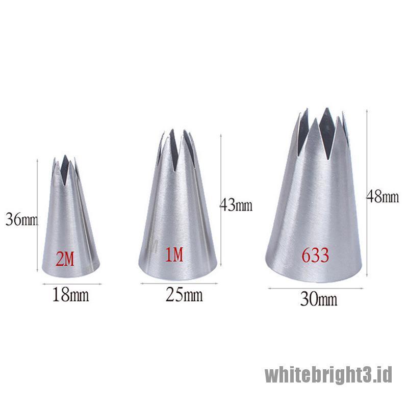 White3 3pcs Spuit Piping Rusia Premium Bahan Stainless Steel