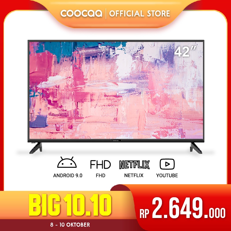 [HOT PRODUCT] COOCAA 42 inch Full HD Smart TV Android 9 Wifi Bekas