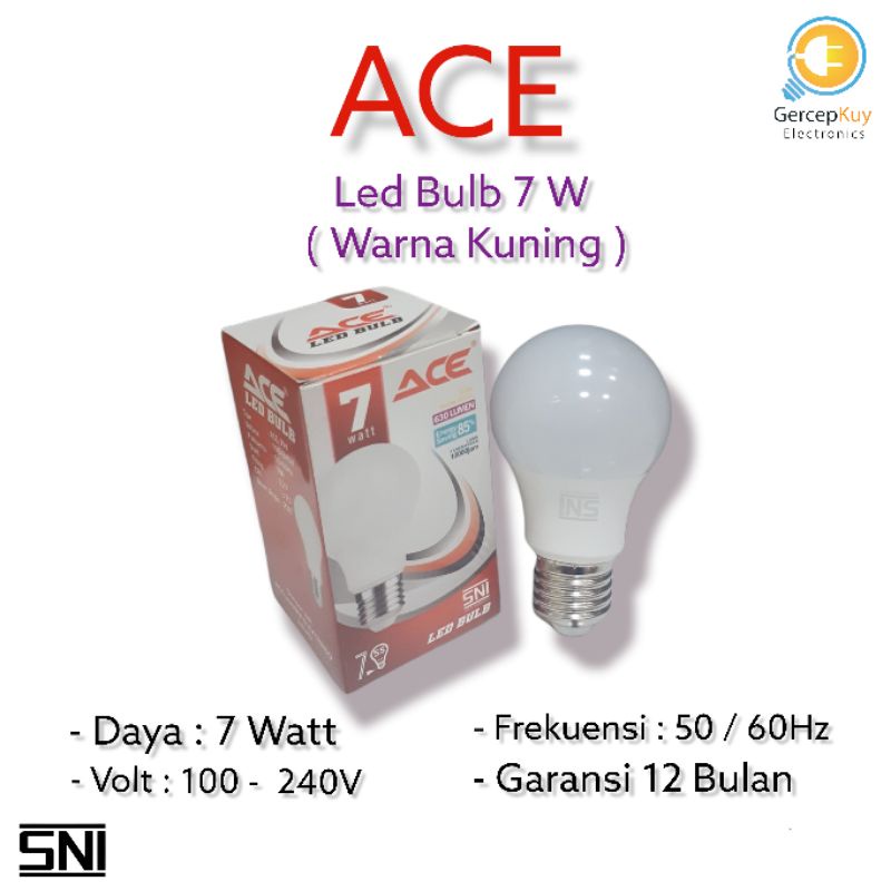 Lampu LED Bulb ACE 7 KUNING E27