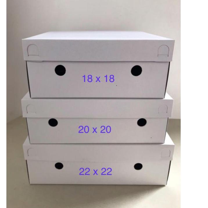 [KODE PRODUK F9KHZ7846] Dus Nasi/Kotak Makan Tebal ukuran 18x18, 20x20, 22x22 putih polos