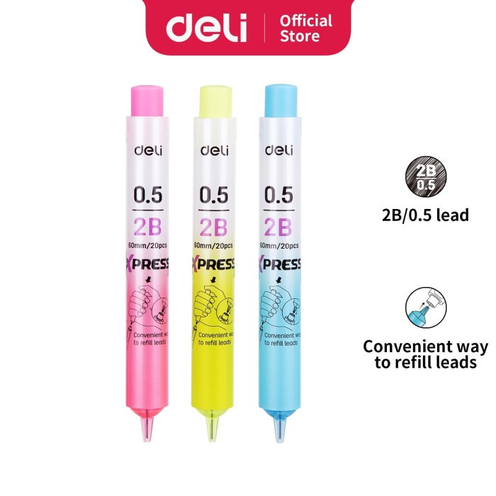 

TULIS-ALAT- DELI ISI PENSIL MEKANIK / MECHANICAL PENCIL LEAD - 2B 0.5MM EU67600 - 1 PCS -ALAT-TULIS.