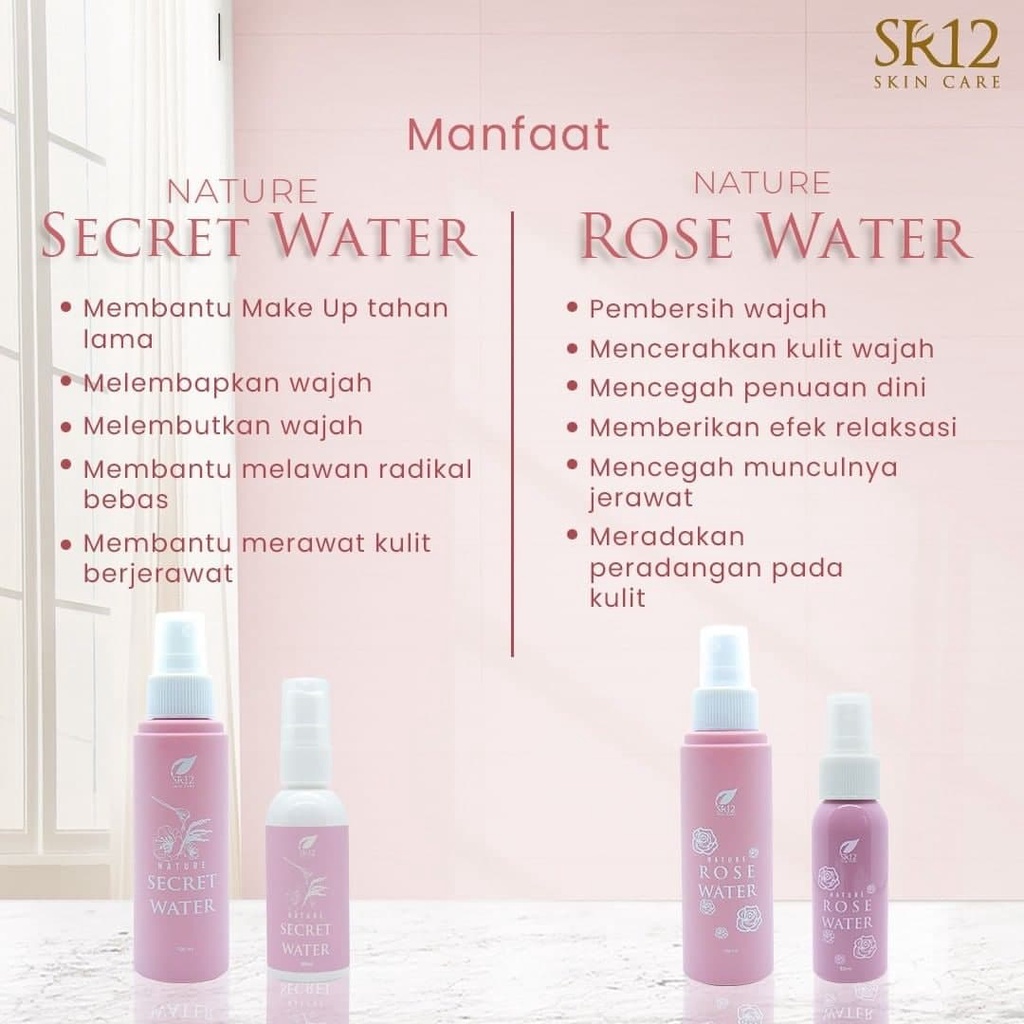 Setting spray Sr12 Mengunci make up Menyegarkan wajah Facial spray Tahan lama Melembabkan wajah Glowing 60ml Bpom Saudagarsr12