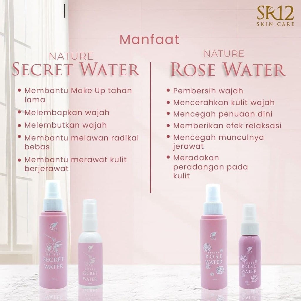 Setting spray Sr12 Mengunci make up Menyegarkan wajah Facial spray Tahan lama Melembabkan wajah Glowing 60ml Bpom Saudagarsr12