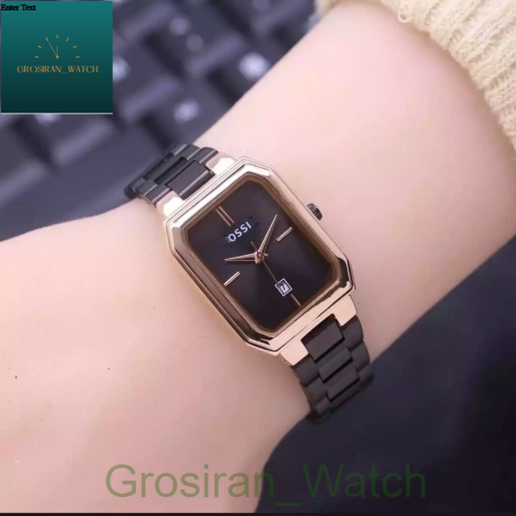 JAM TANGAN WANITA TERBARU PREMIUM MEWAH STAINLISS STEEL TANGGAL AKTIF PERSEGI PANJANG L-39 [G_W]