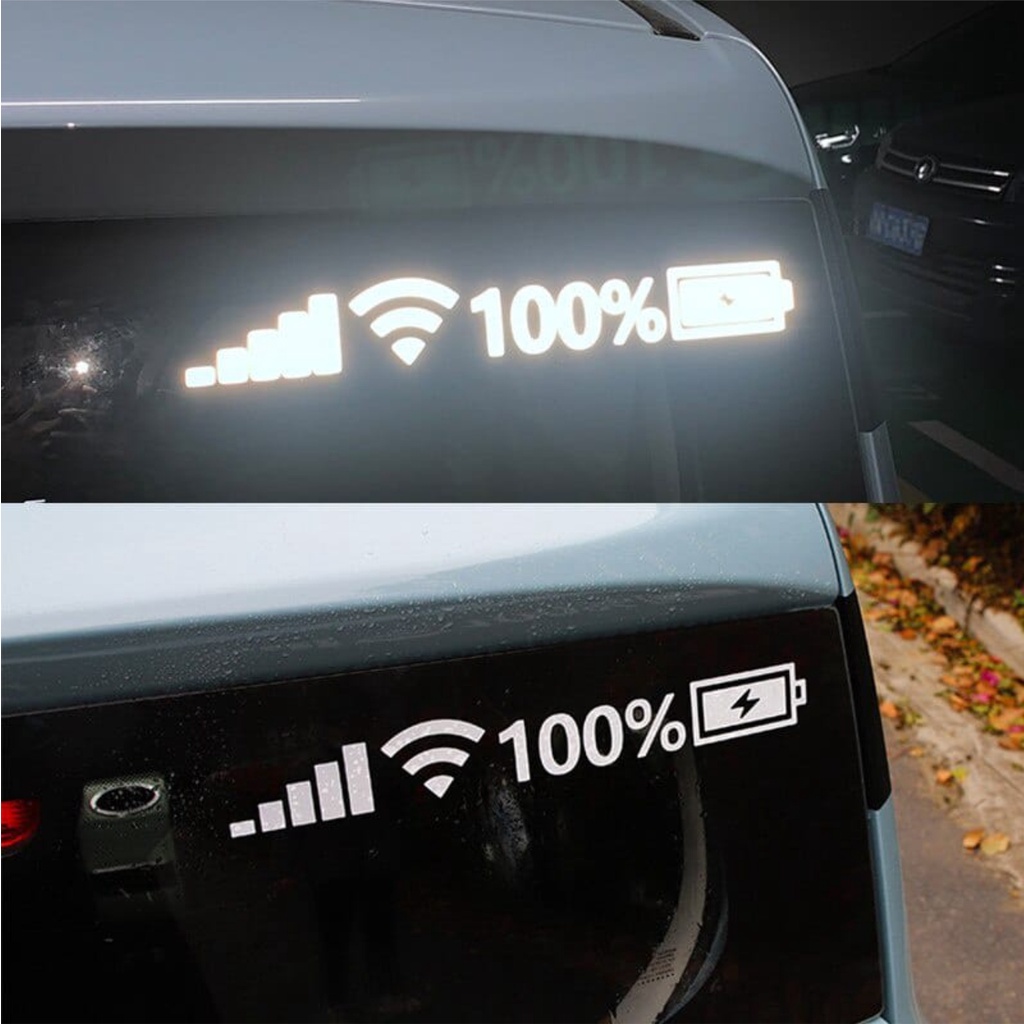 Cutting Sticker Mobil Sinyal Baterai Wifi Smartphone Stiker Viral Stiker Mobil Aksesoris Mobil Stiker Reflektif Stiker Kaca Stiker Keren viral