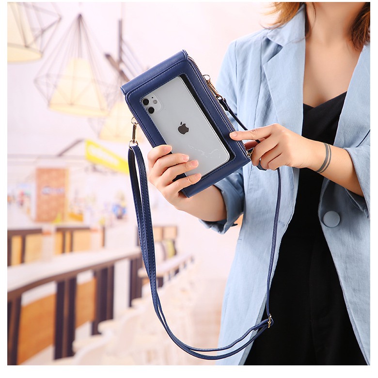 Tas HP Wanita Touch Screen Dompet HP Multifungsi Import Tas Selempang Wanita Kulit 71.ID