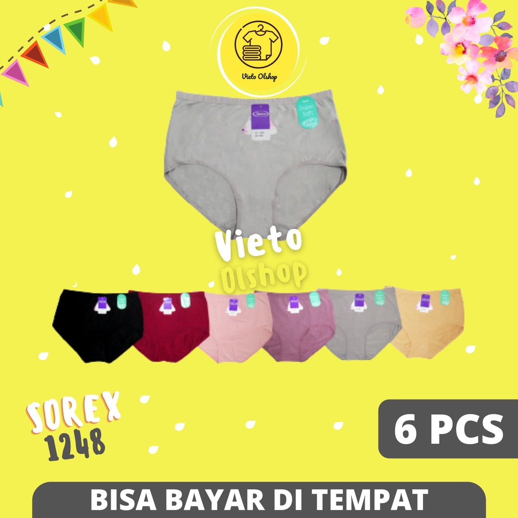 Celana Dalam Wanita Sorex 1248 Isi 6 Pcs Lusinan Pakaian Dalem Sorek Dewasa Underwear Daleman Cewek 