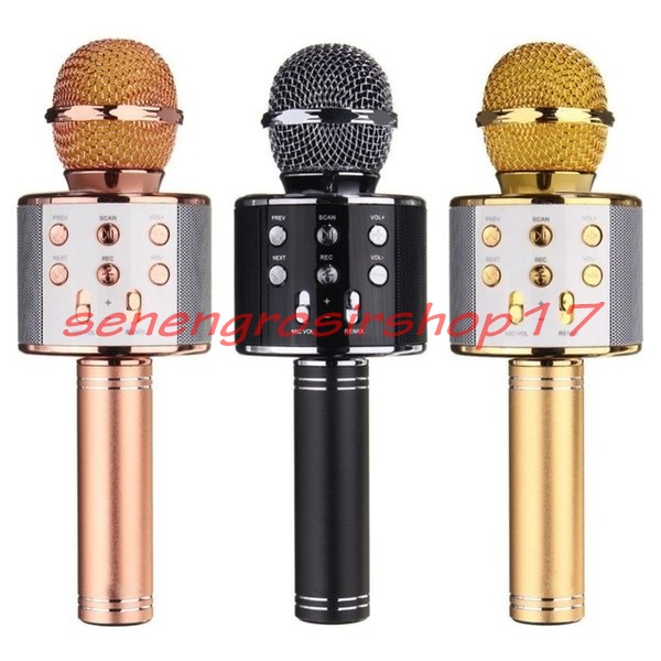 Mic WS-858 Portable Bluetooth Wireless Microphone Speaker Karoeke