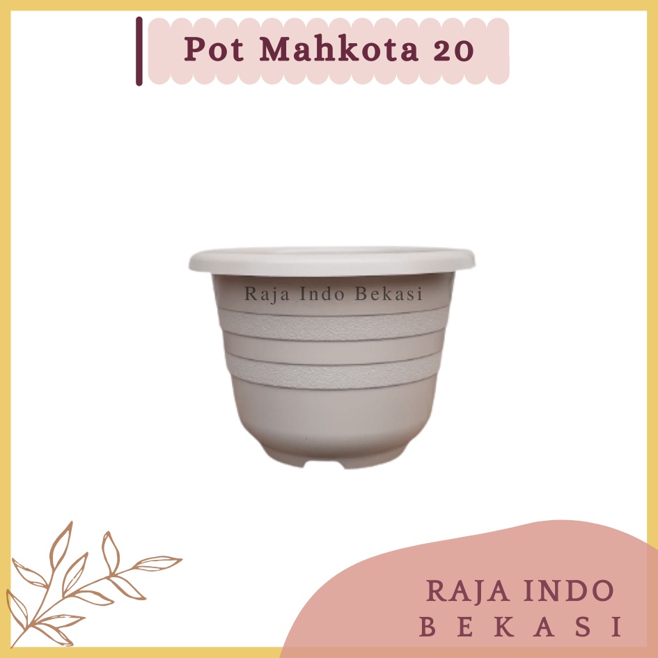 RAJAINDOBEKASI Pot Mahkota 20 Cm Putih Ivory Kuning Merah Pot Tanaman Pembibitan Bukan Pot Mahkota Roma Pot Glory Putih Ukuran Mirip Tawon 21 Cm