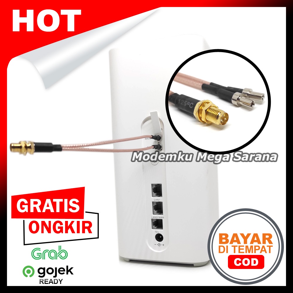 Pigtail Orbit MAX S Huawei 4G Modem Router 3 Prime B818 - TS9 Dual Port Ganda