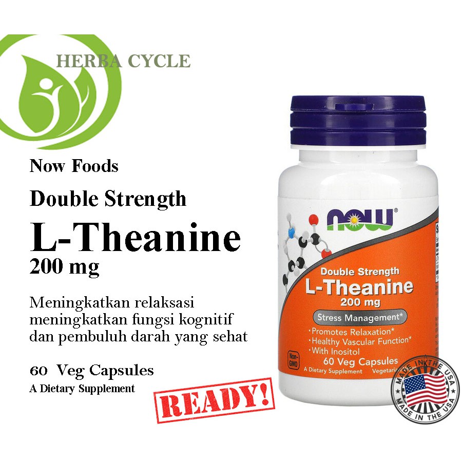 Now Foods L Theanine 200 mg 60 Veg Caps Now Food Theanine Ori USA