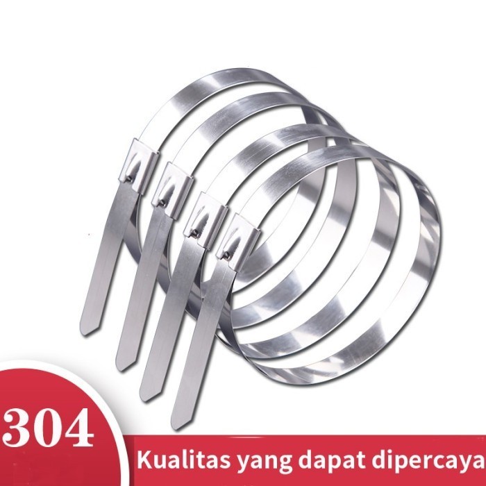 ASANO Cable Ties STAINLESS 4.6 x 150 200 300 360 400 Besi Anti Karat SUS 304 Lakban Knalpot Kabel Tis Tie Tali Ripet