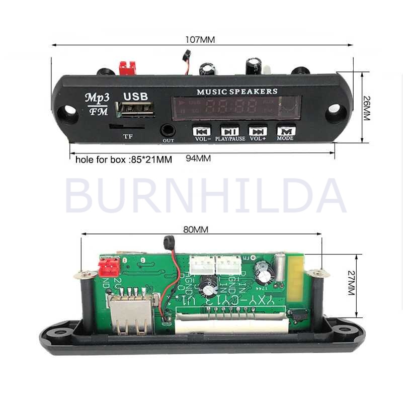 Tape Bluetooth Audio MP3 Player Mobil dengan USB+TF Card Slot mobil motor burnhilda