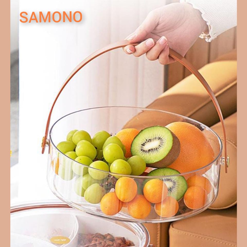 Keranjang Buah SAMONO Transparent Fruit Box Bahan PET Transparan SFB001 Praktis