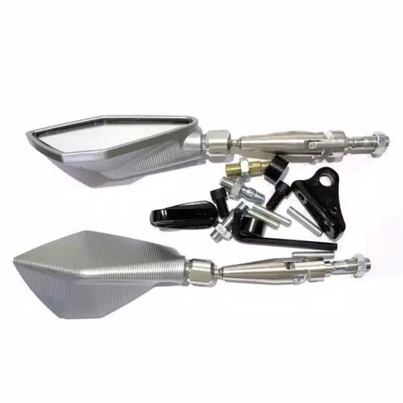 SPION TOMOK FULL CNC UNIVERSAL NINJA CBR R15 R25 GSX SATRIA NMAX LEXI AEROX PCX VIXION-2772 silver