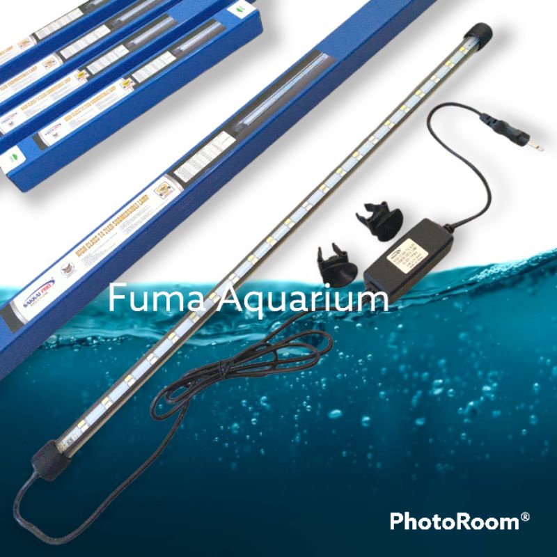 Lampu Celup Aquarium 60cm Sakkai Pro T4-2LED-SP60 3X mode Ganti Warna Dobel Led 20watt Akuarium Aquascape Submersible Lamp