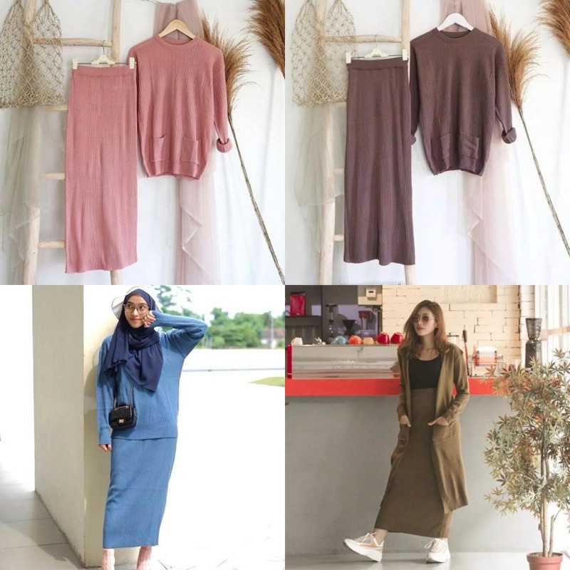 ROK RAJUT PLISKET PREMIUM STELAN OVERSIZE FLARE SKIRT WANITA PANJANG