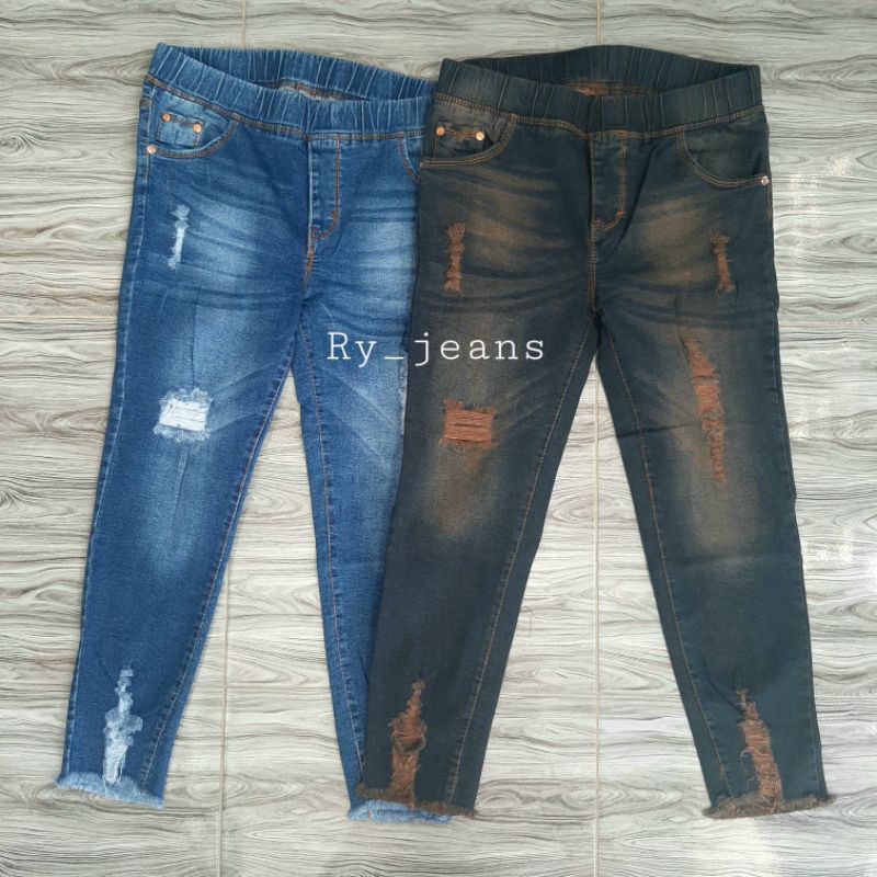 KHAYSA JEANS JEGGING JEANS 7/9 RIPPED // VQ JEANS LEGGING