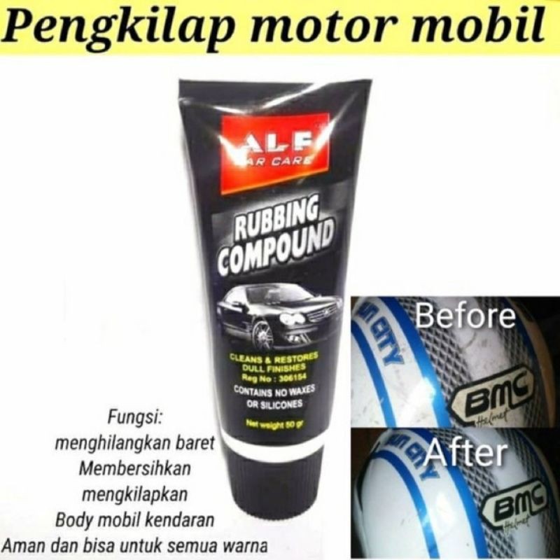 Paket Combo Hemat, Penghitam Dasboard Mobil Glossy Black, &amp; ALF Rubbing Compound Poles Baret mobil, Original