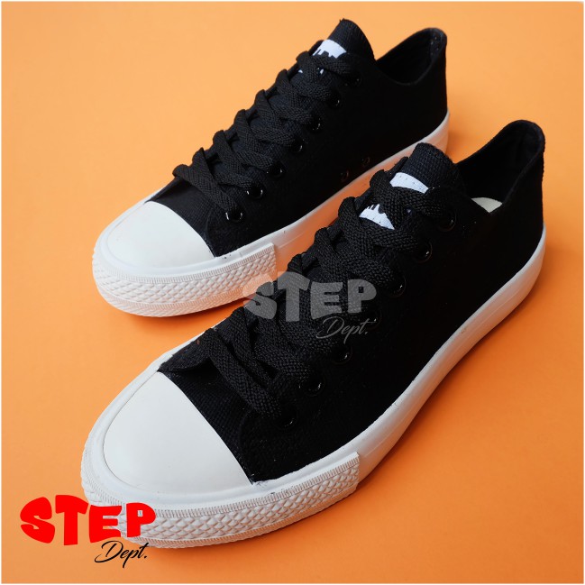 Sepatu Warrior Sparta LC BB/White - Warrior Low Hitam Sol Putih