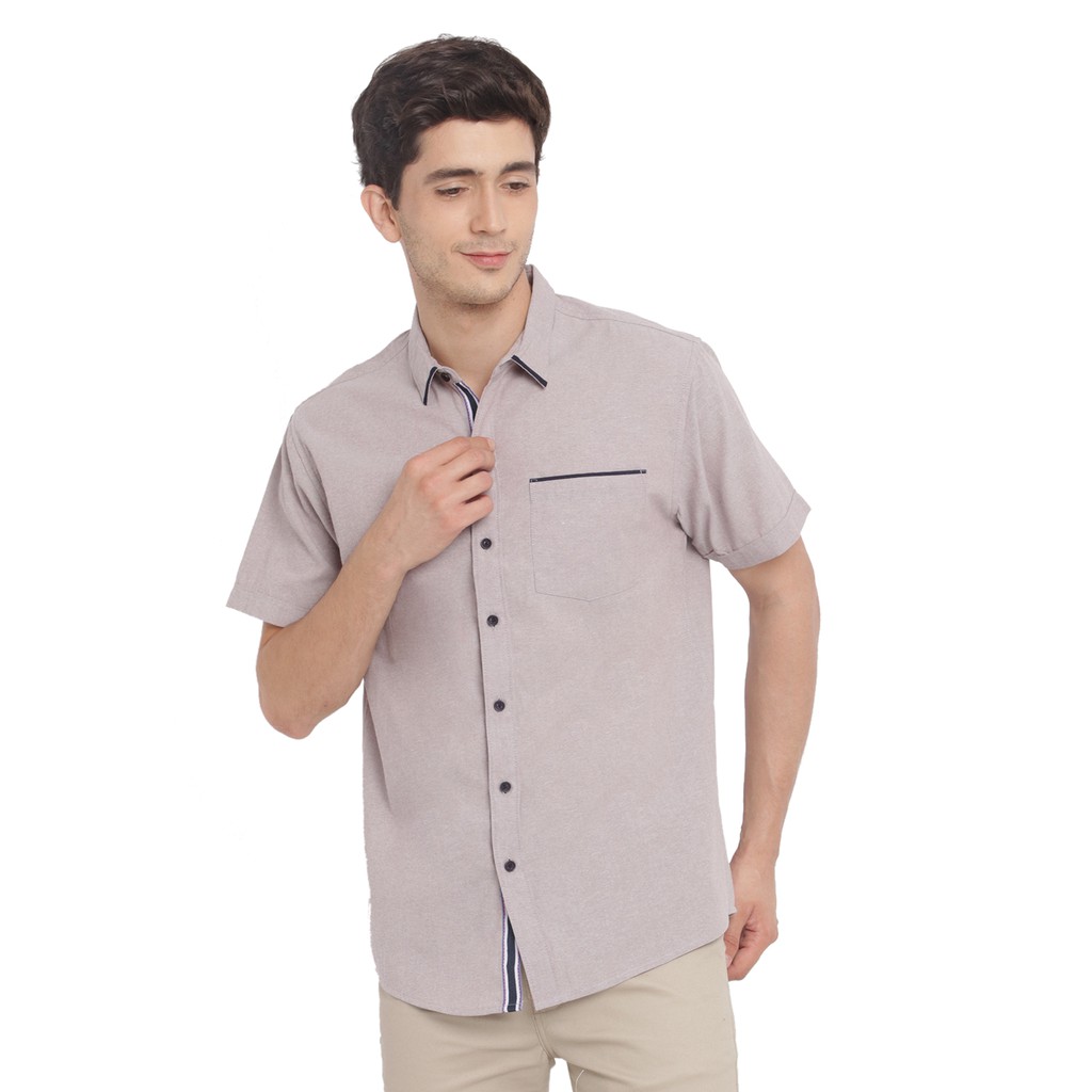 Salt n Pepper Kemeja Lengan Pendek 042 MAROON