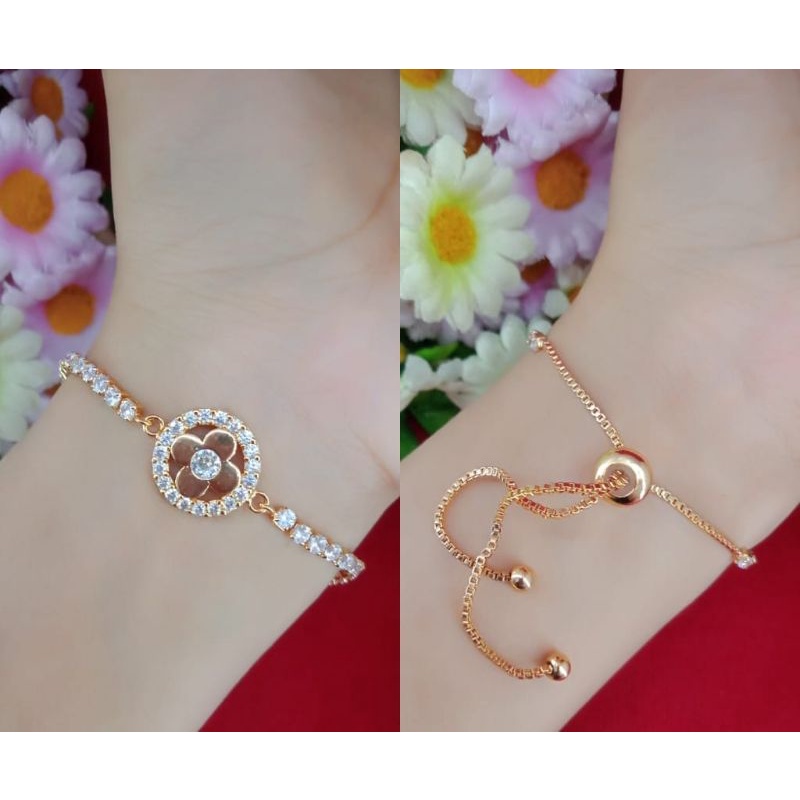 Gelang tangan perhiasan wanita emas muda kadar 35%
