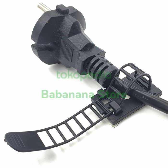 Cable clip adjustable organizer perapih kabel holder pengikat hitam