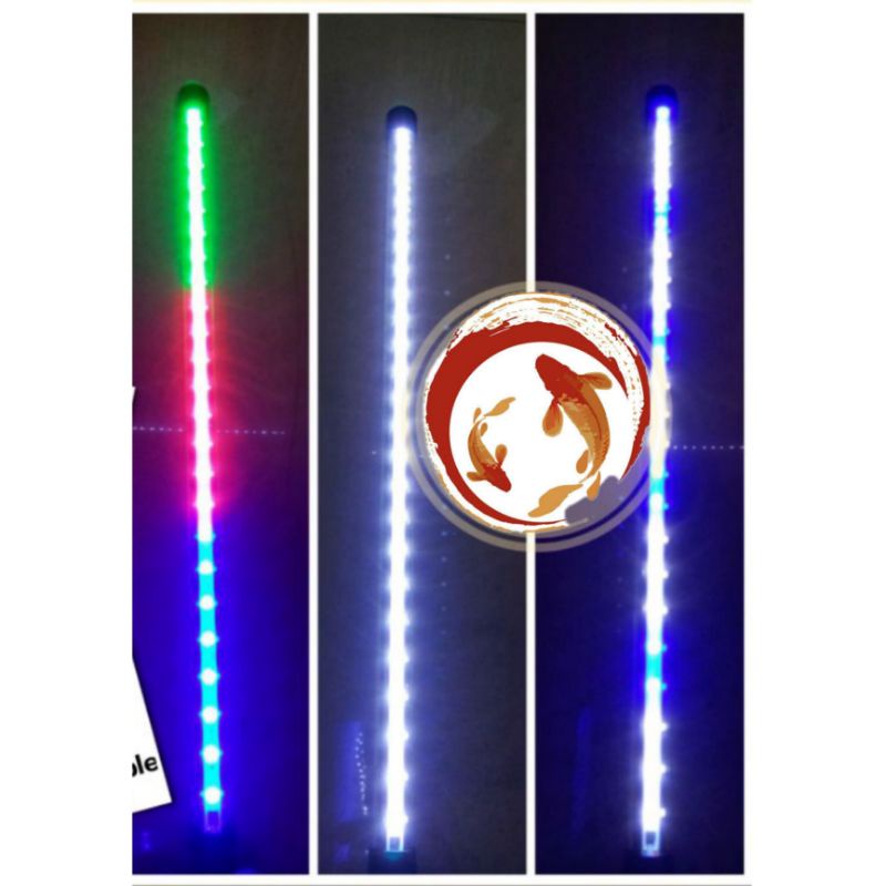 Lampu Celup Aquarium Led 3 warna Putih Biru ukuran 20 30 40 50 60 cm