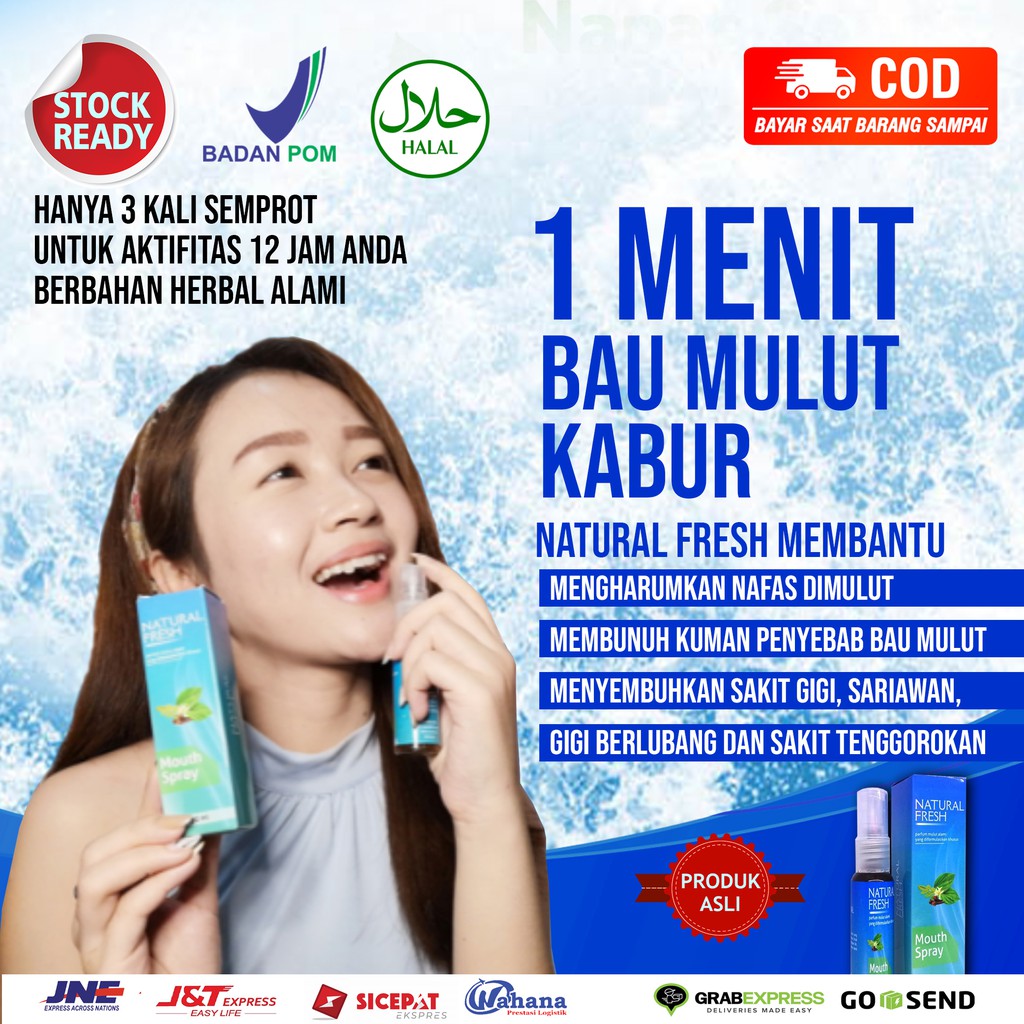 PENGHARUM MULUT PARFUM MULUT NATURAL FRESH - MOUTH SPRAY PARFUM BAU MULUT BPOM ORIGINAL
