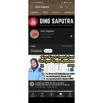 (TERJUAL) Akun Youtube 9,500+ Subscriber Monetisasi Aktif