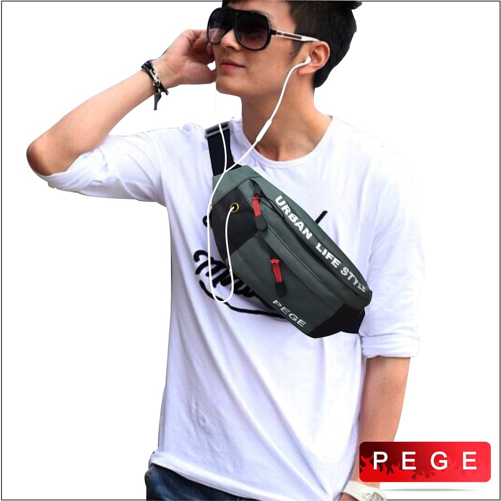 Tas Selempang Pria Waistbag Distro Kasual - PG - 8880