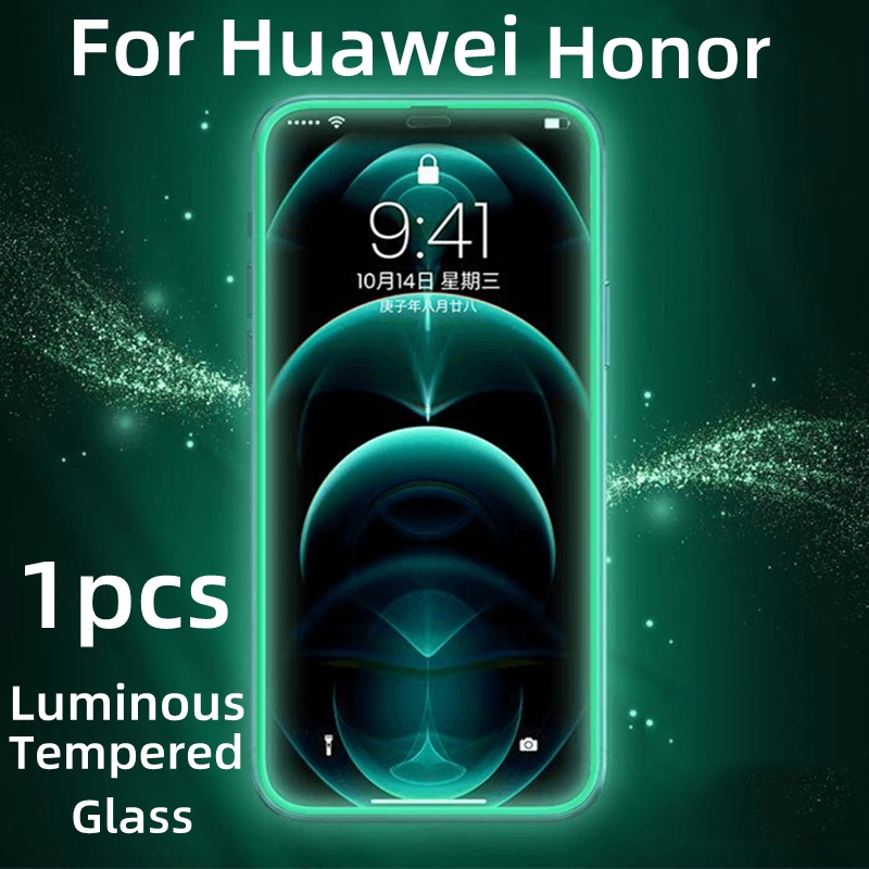 1pc Pelindung Layar Tempered Glass Luminous Untuk Huawei Honor 8X / 9X / 10 / 20 / 30 / 10i / 30S / 50SE / V20 / V30 / PLAY 3 / 4 / 4T / 5 / 5T / 6T / X10Pro / X20SE / X30 / X10