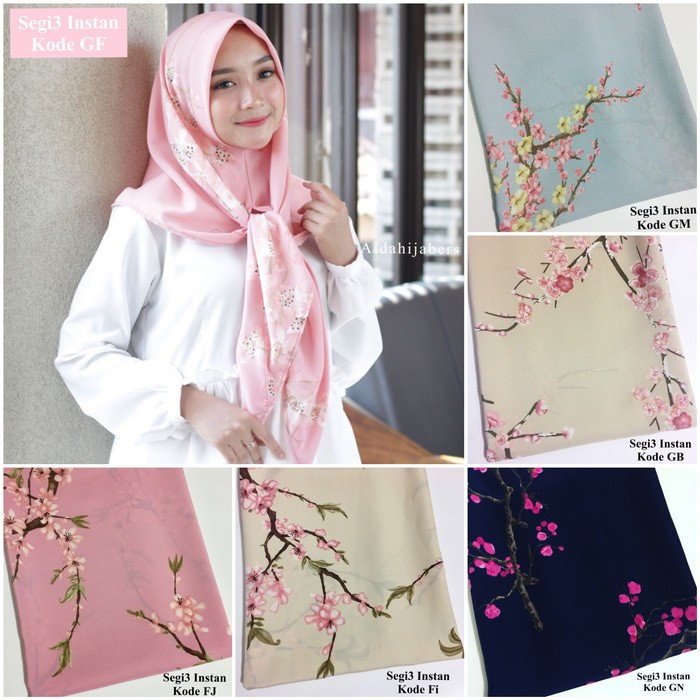 TERBARU - HIJAB SEGI3 INSTAN / SEGI EMPAT INSTAN MOTIF / SQUARE MOTIF / JILBAB HIJAB MOTIF