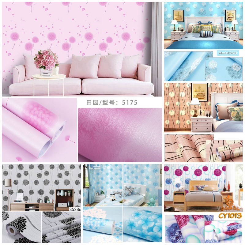 Bukittinggi- Wallsticker (Wallpaper Sticker) Motif Dandelion/Pompom KCT _murah